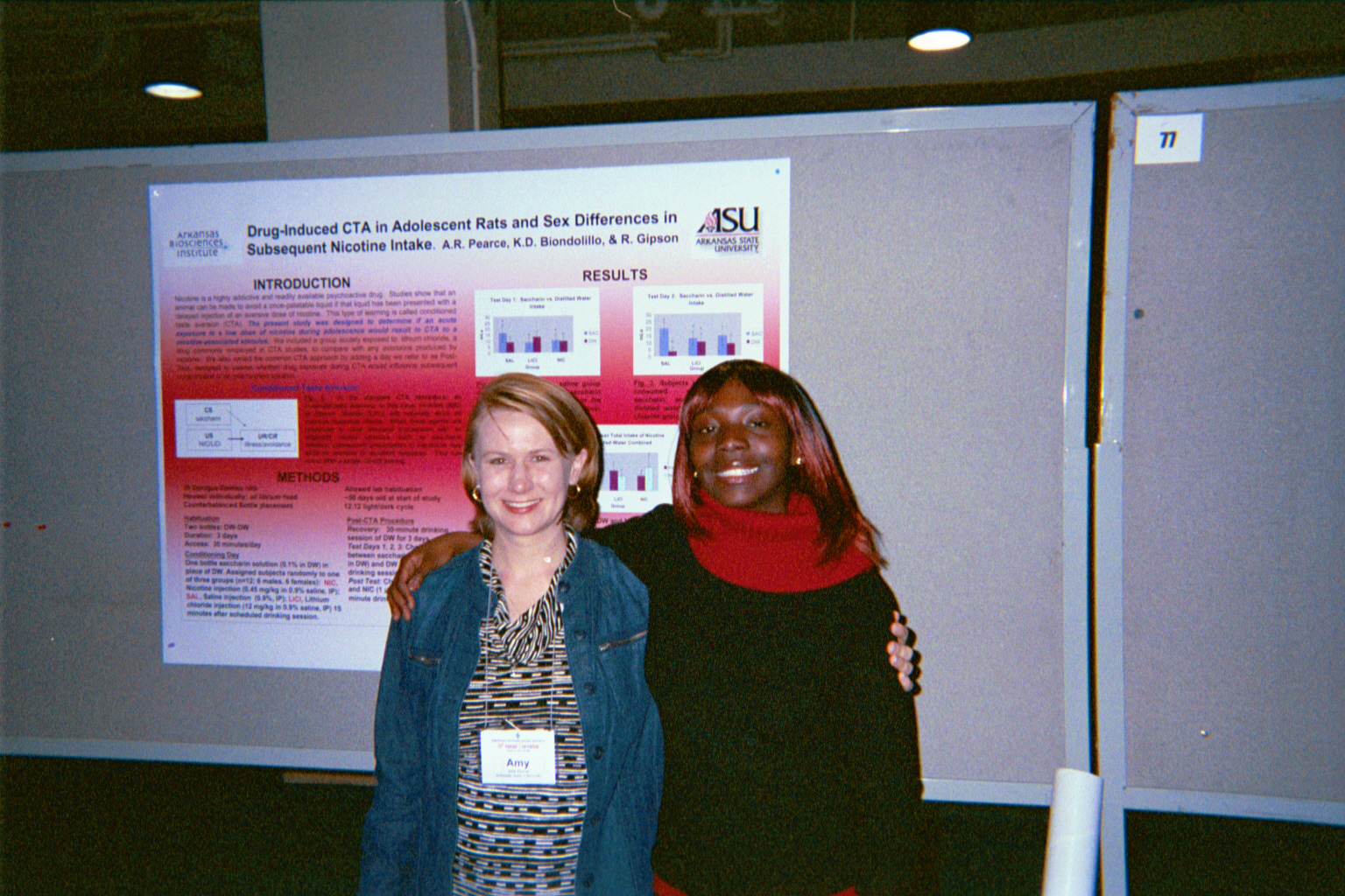 Nathifa Morris and Amy Pearce at APS poster session.