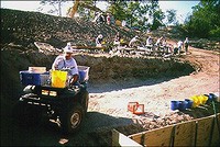 Figure 10. Moving sediment to be screened