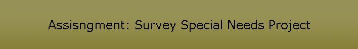 Assisngment: Survey Special Needs Project