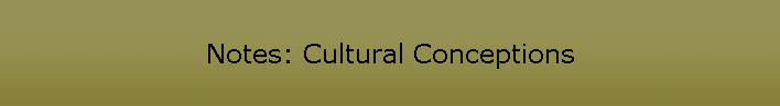 Notes: Cultural Conceptions