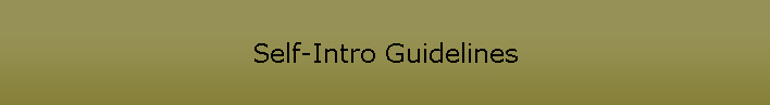 Self-Intro Guidelines
