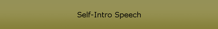 Self-Intro Speech