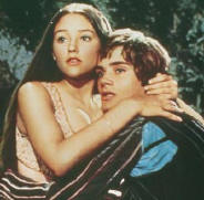 Olivia Hussey and Leonard Whiting in Zeffirelli's movie of "Romeo and Juliet" (1968)