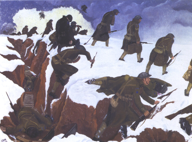 Over the Top, 1st Artist's Rifles at Marcoing, 30th December, 1917, John Northcote Nash