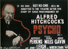 Psycho Movie Poster, with Alfred Hitchcock