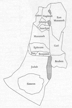 Distribution of the Twelve Tribes after the conquest of Canaan