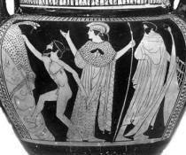 Jason taking the Golden Fleece, from Medea, on Greek Vase
