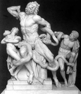 Serpents destroying Laocoon and sons