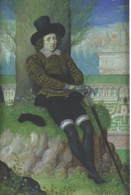 Picture of a Melancholy Young Man, by Isaac Oliver, ca. 1590